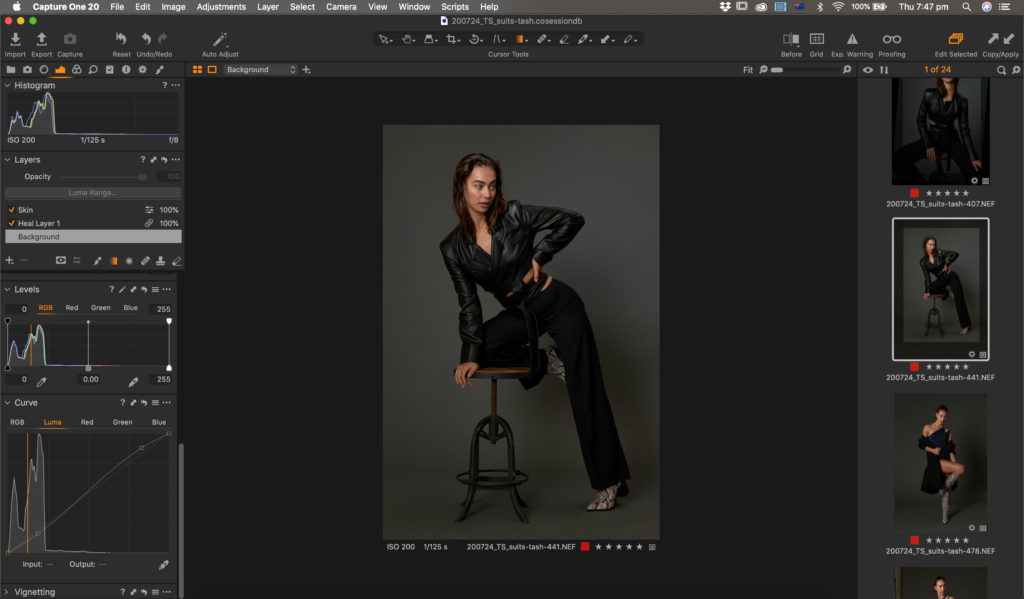 Screenshot of Capture One Luma Curve