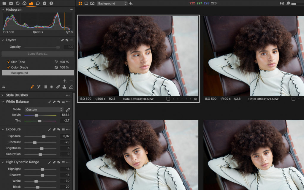 Copy / Apply icon is in the top right hand corner of Capture One