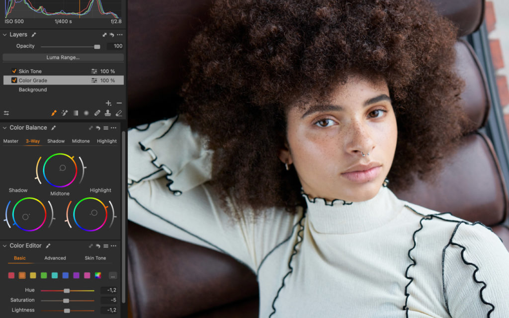 The Color Balance Tool will make color grading easy and fast. It’s like Split Toning, but with more options.