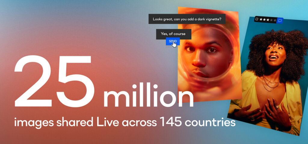 25 million images shared with Capture One Live in 2022 across 145 countries