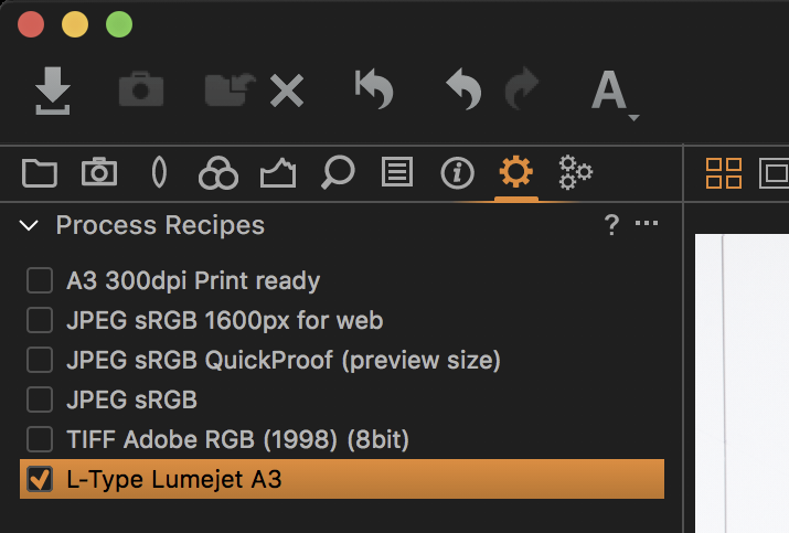 Capture One Print Process Recipe