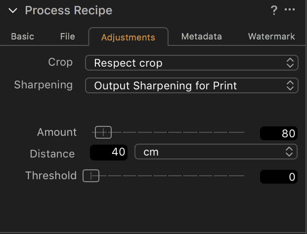 Capture One Output Sharpening