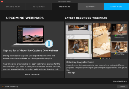 capture one raw photo editor blogpost screenshot upcoming webinars on resource hub